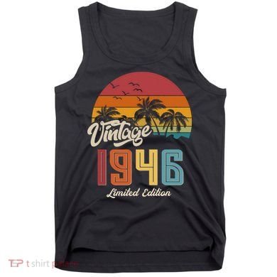 80th Birthday Retro Vintage 1946 Tropical Palm Trees Tank Top