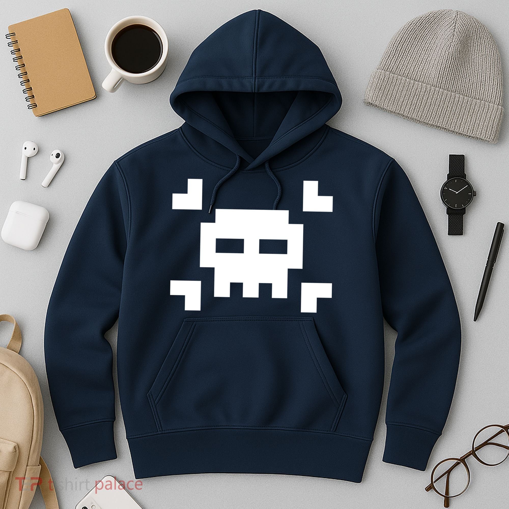8 Bit Skull Hoodie