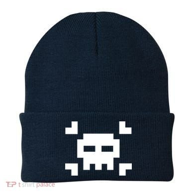 8 Bit Skull Beanie