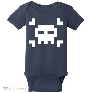 8 Bit Skull Baby Bodysuit