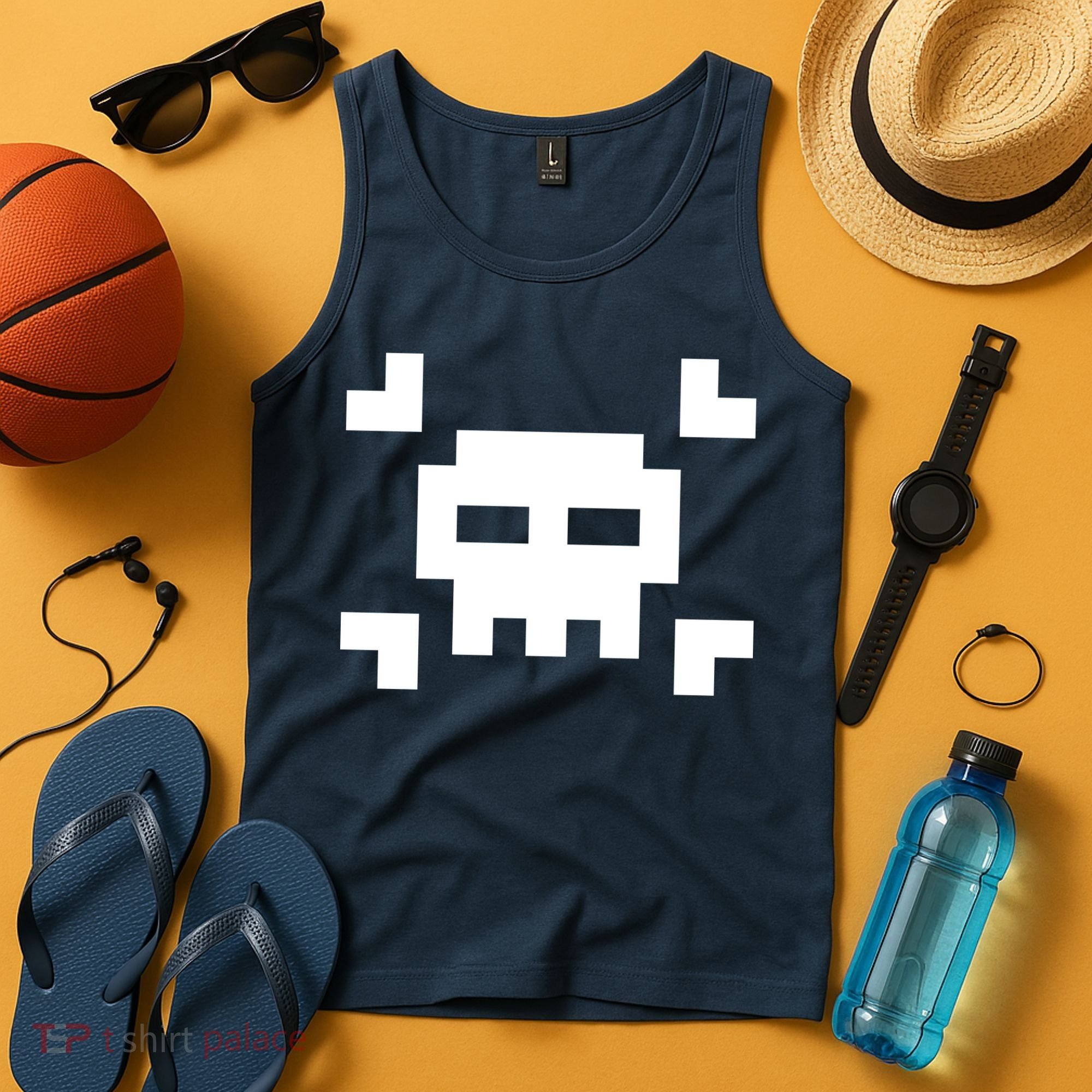 8 Bit Skull Tank Top