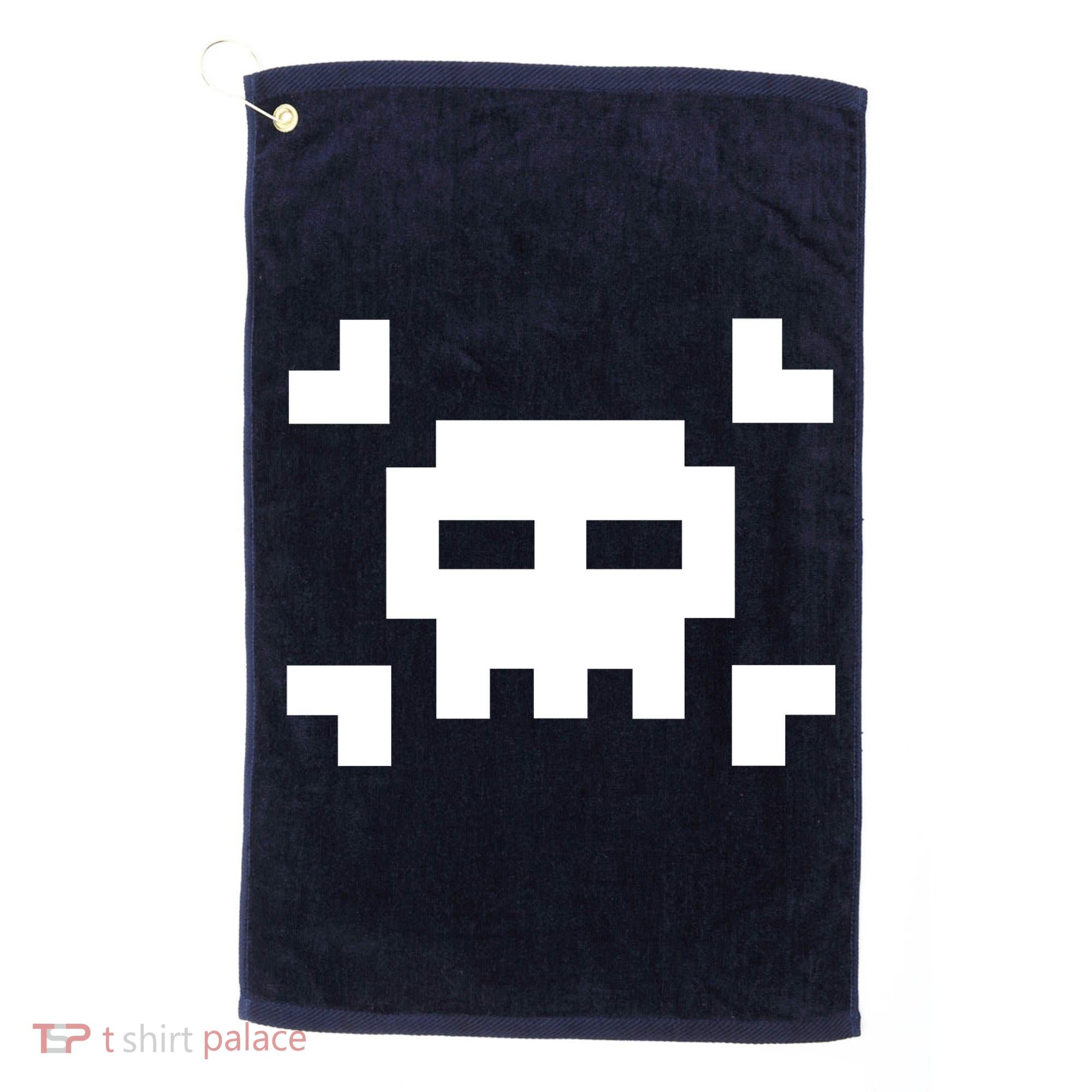 8 Bit Skull Golf Towel