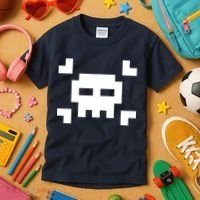8 Bit Skull Kids T-Shirt thumb 3
