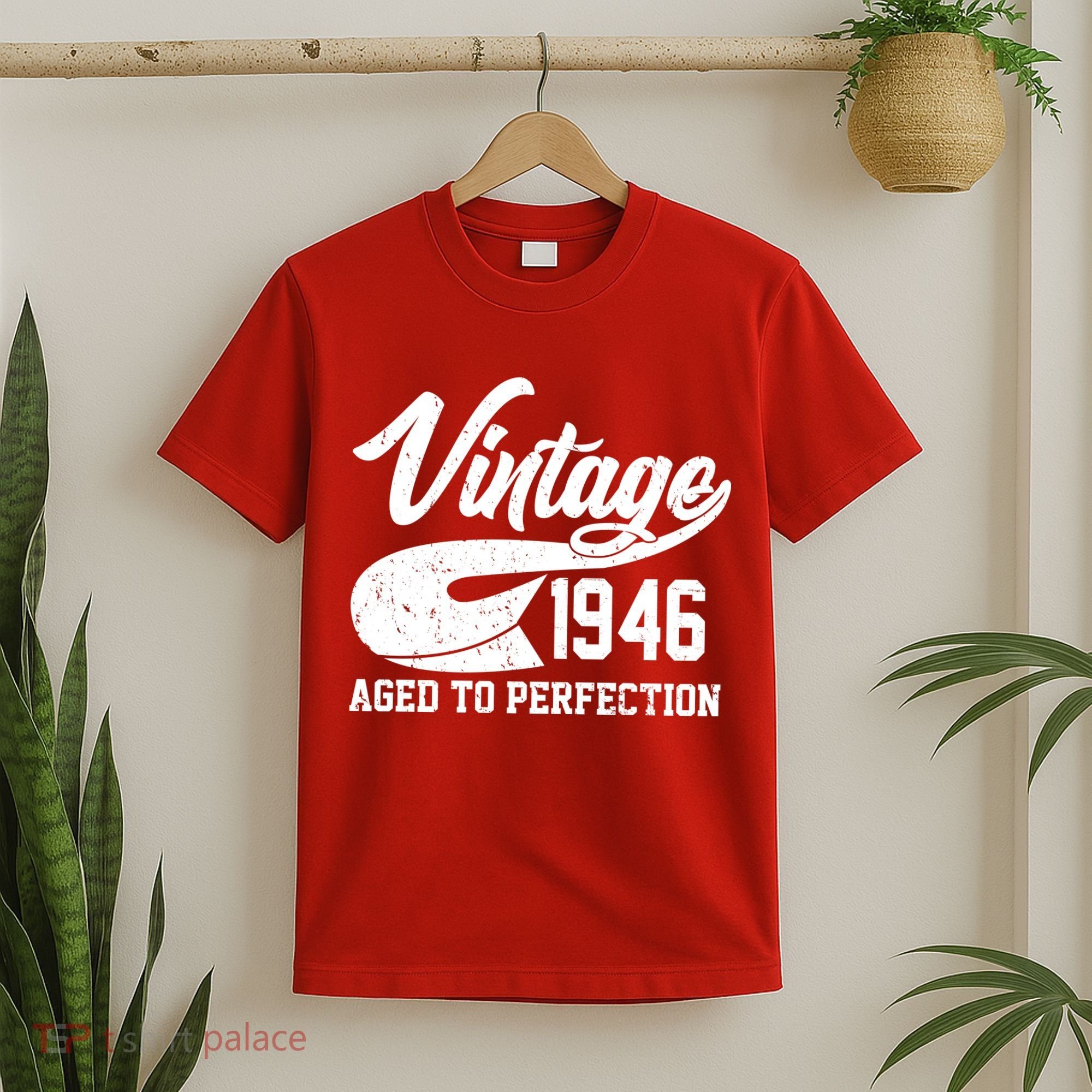 80th Birthday Sporty Vintage 1946 Age To Perfection  T-Shirt