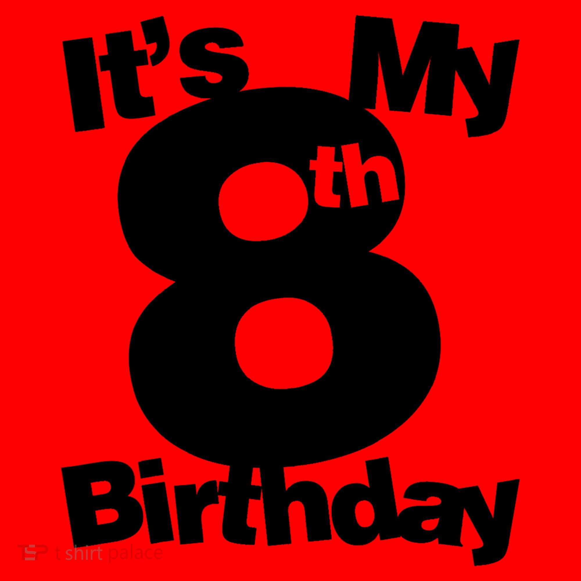 8th Birthday Shirt. Its My 8th Birthday 8 Year Old Birthday TShirt Santa Hat