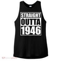 80th Birthday Straight Outta 1946 Ladies PosiCharge Tri-Blend Wicking Tank thumb 0