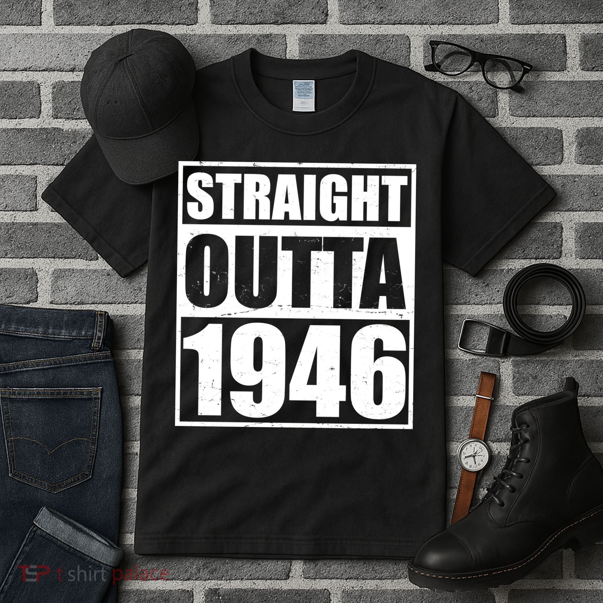 80th Birthday Straight Outta 1946 Tall T-Shirt
