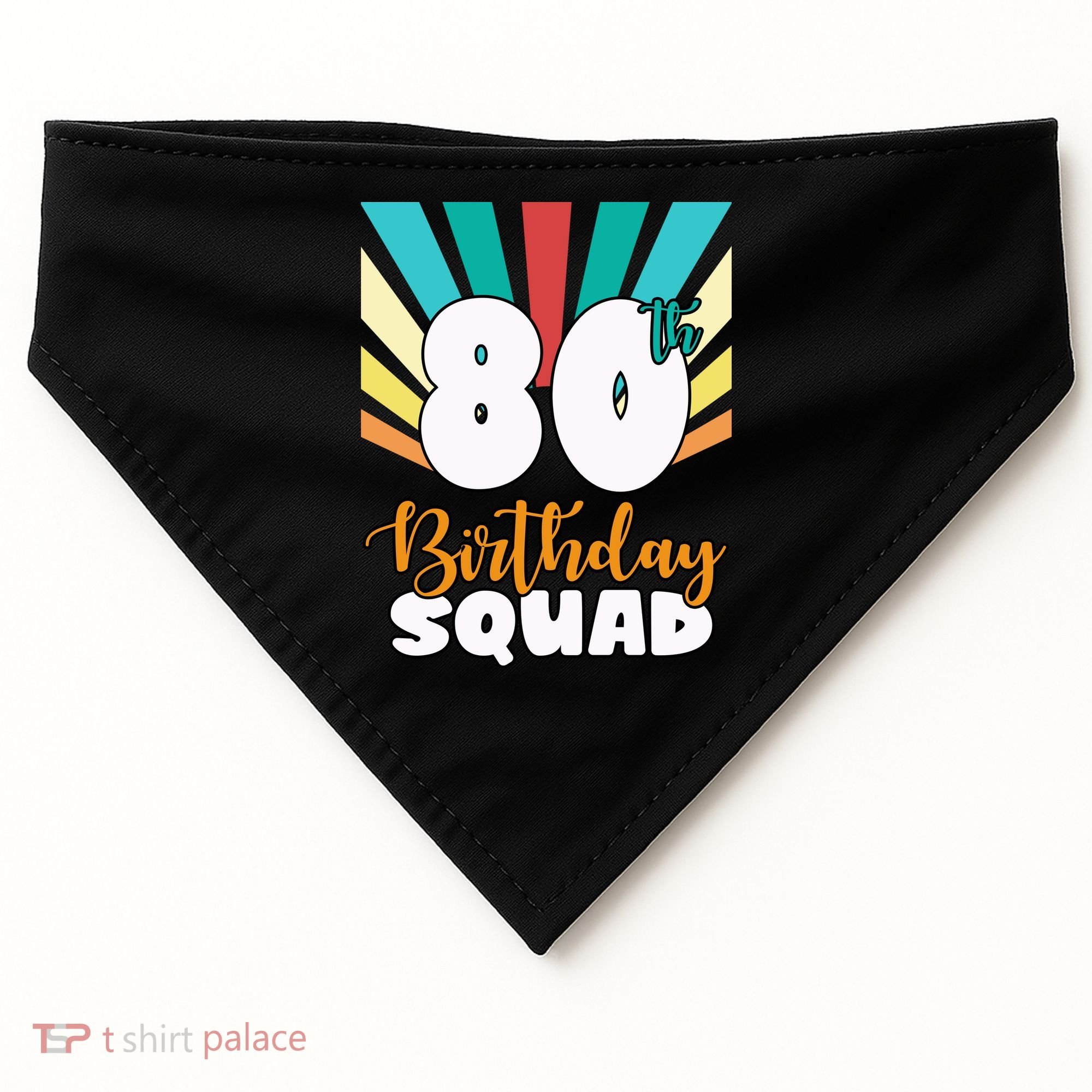 80th Birthday Squad 80 Years Old USA-Made Doggie Bandana