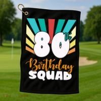 80th Birthday Squad 80 Years Old Golf Towel thumb 1