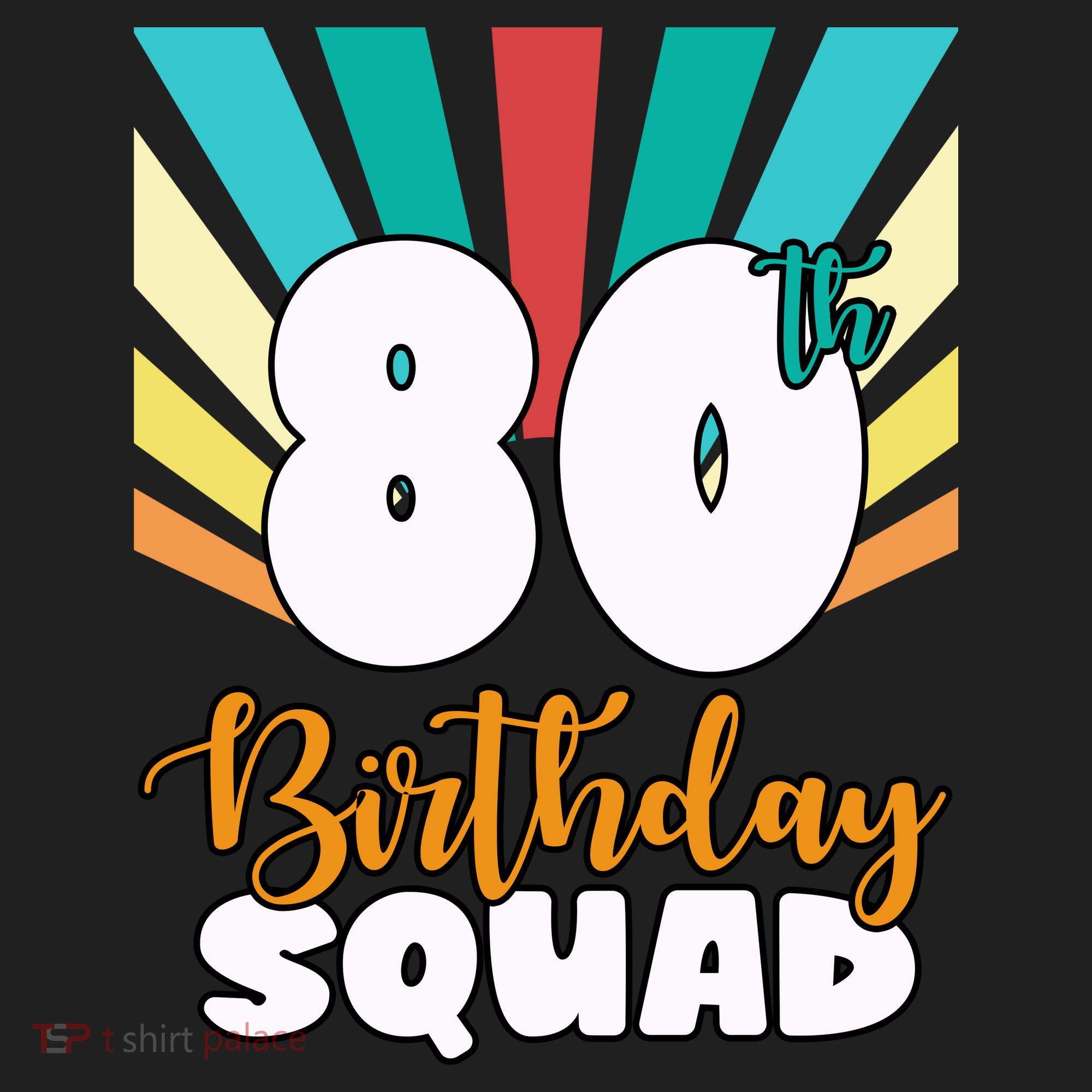 80th Birthday Squad 80 Years Old Golf Towel
