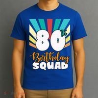 80th Birthday Squad 80 Years Old T-Shirt thumb 3