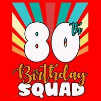 80th Birthday Squad 80 Years Old Santa Hat thumb 1