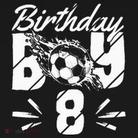 8th birthday soccer fan Button thumb 1