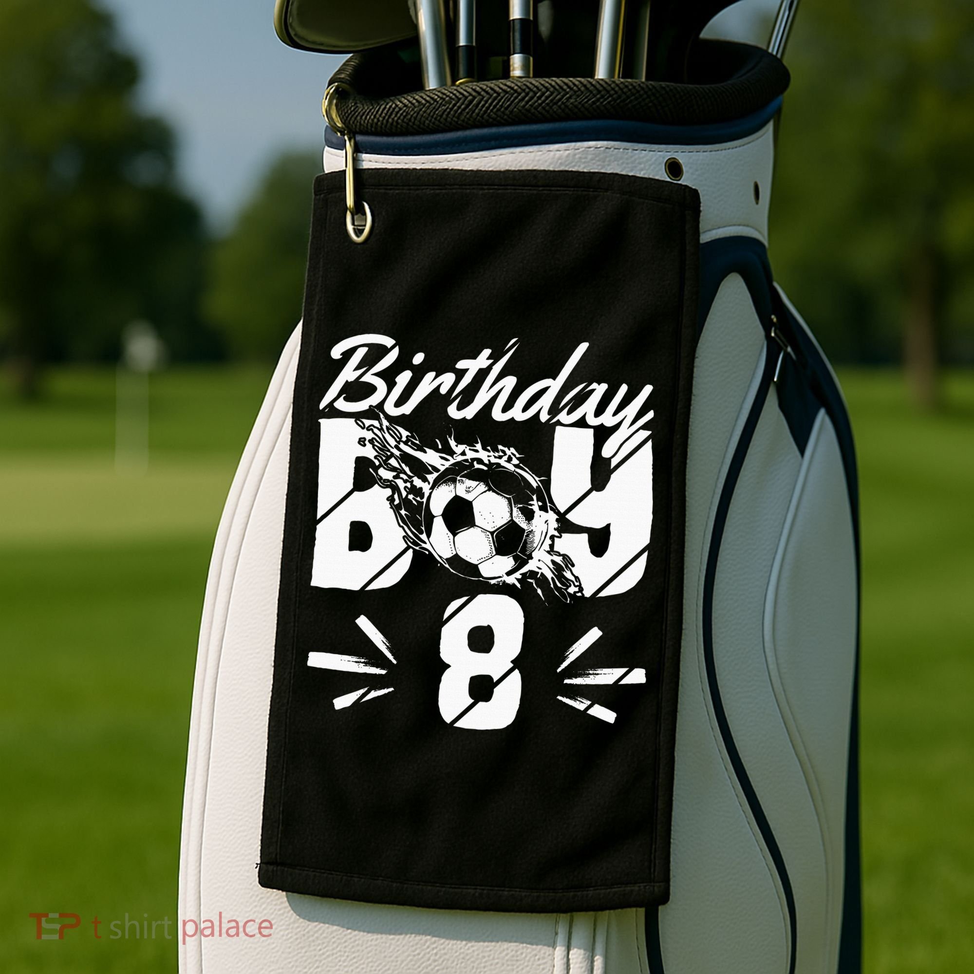 8th birthday soccer fan Golf Towel