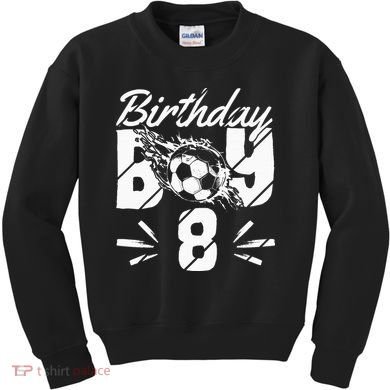 8th birthday soccer fan Kids Sweatshirt