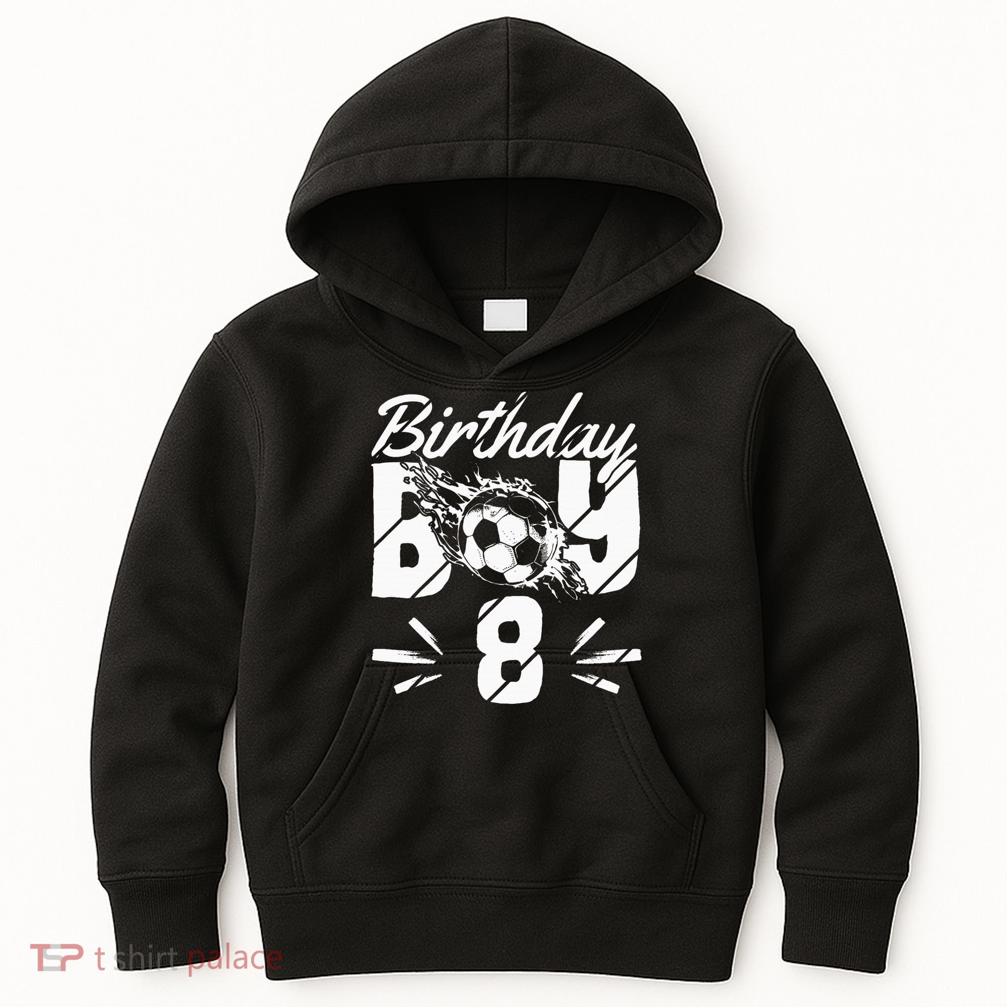 8th birthday soccer fan Kids Hoodie
