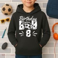 8th birthday soccer fan Kids Hoodie thumb 2