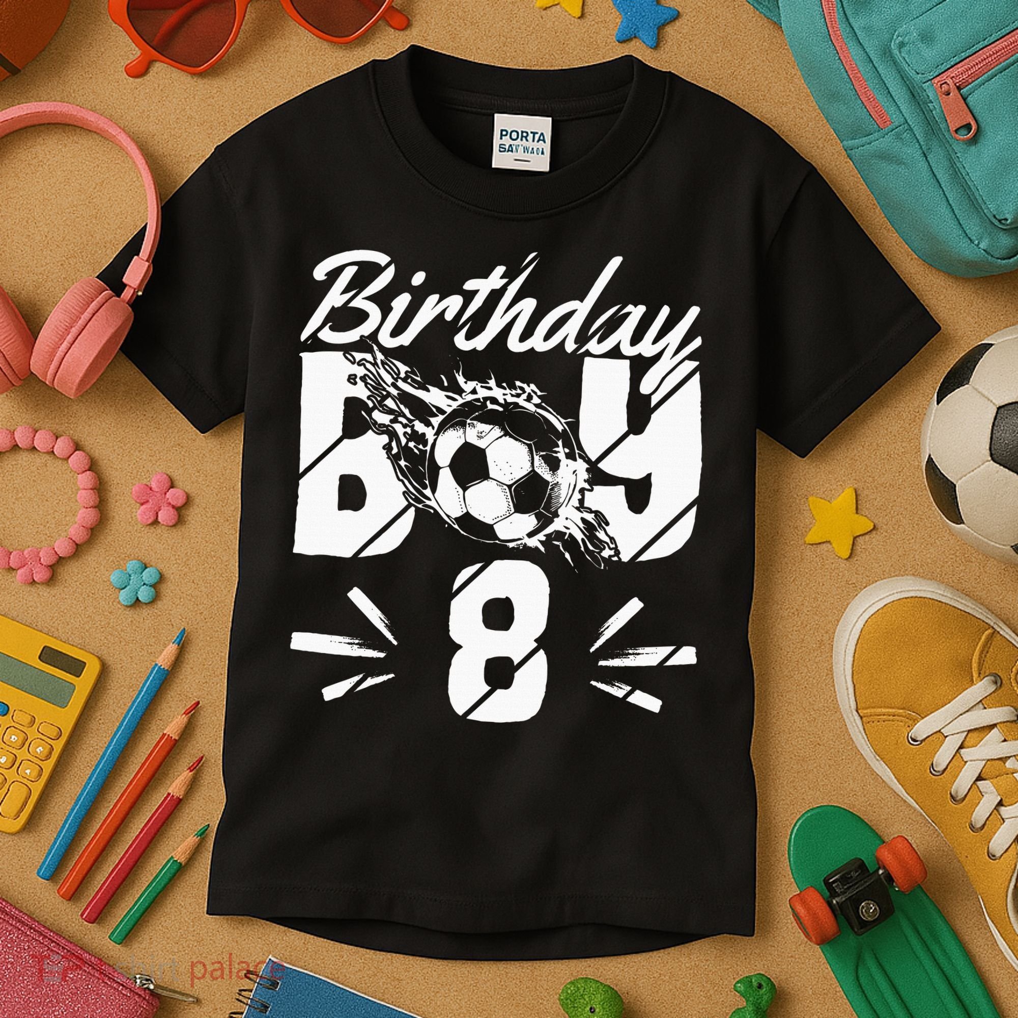 8th birthday soccer fan Kids T-Shirt
