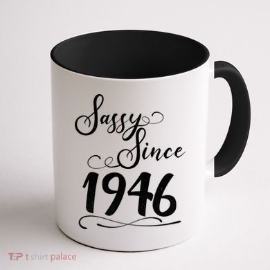 80th Birthday Sassy Since 1946 Coffee Mug back