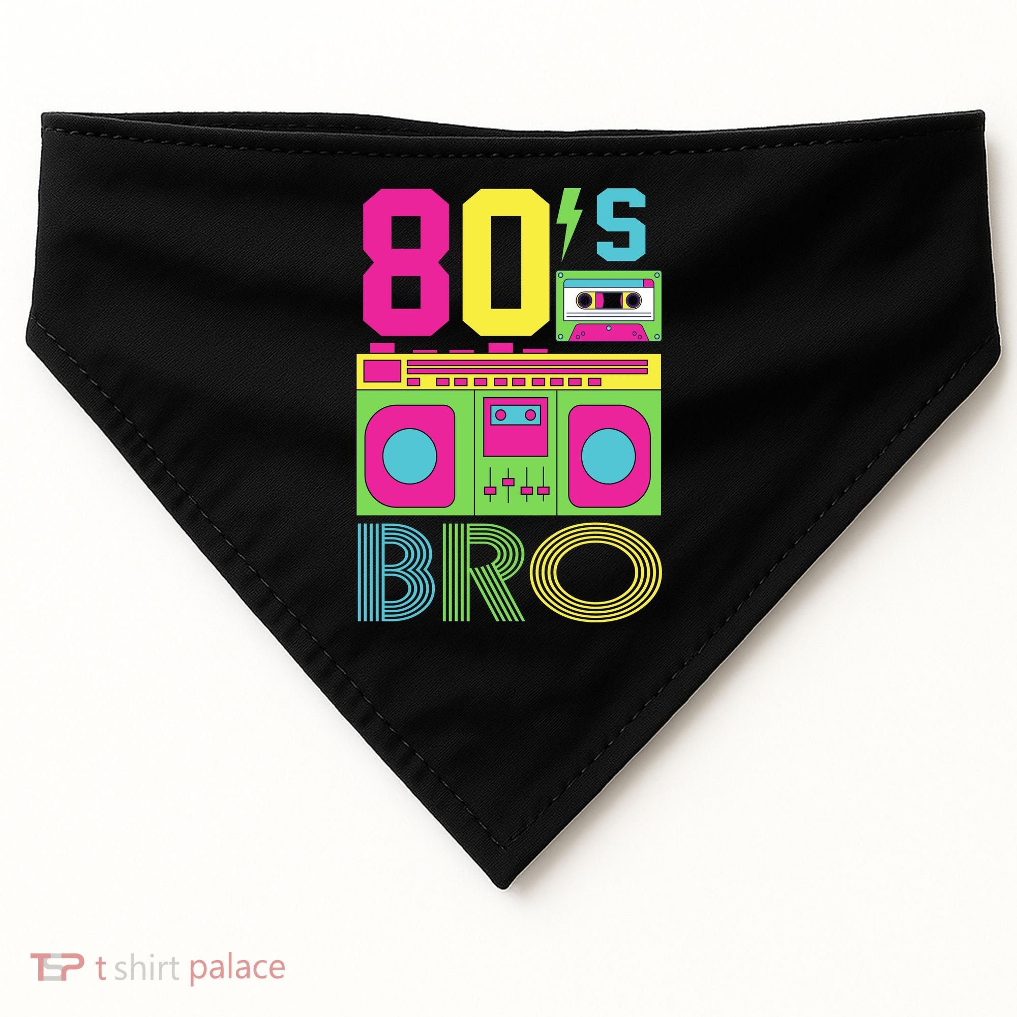 80s Bro Theme Party Retro Music USA-Made Doggie Bandana