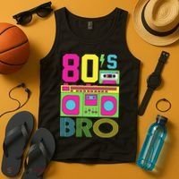 80s Bro Theme Party Retro Music Tank Top thumb 4