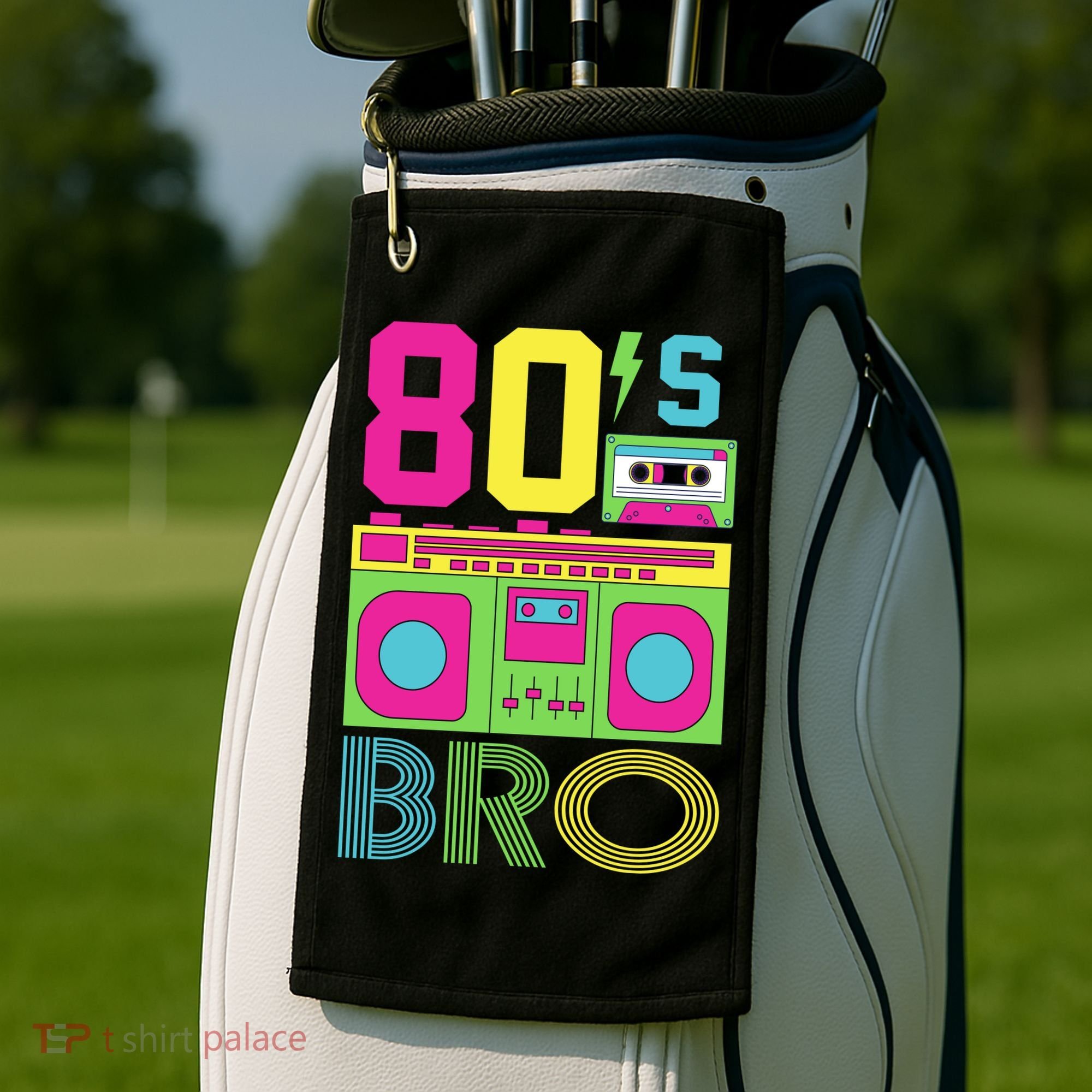 80s Bro Theme Party Retro Music Golf Towel