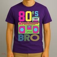 80s Bro Theme Party Retro Music T-Shirt thumb 3