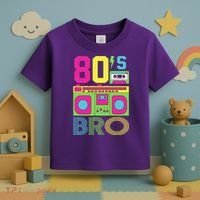 80s Bro Theme Party Retro Music Toddler T-Shirt thumb 3