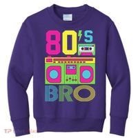 80s Bro Theme Party Retro Music Kids Sweatshirt thumb 0