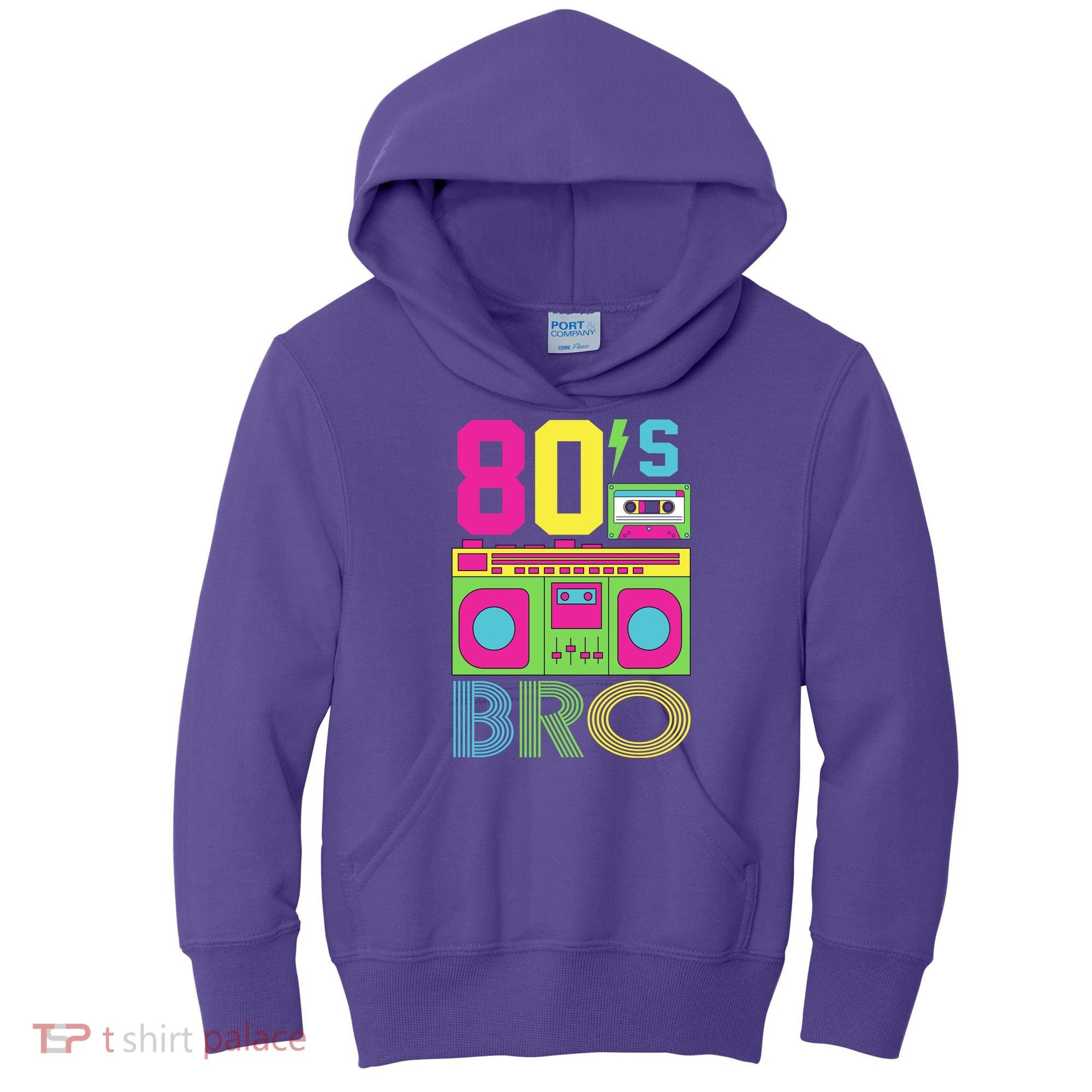 80s Bro Theme Party Retro Music Kids Hoodie