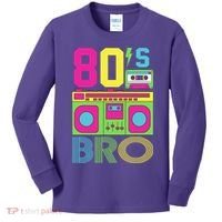 80s Bro Theme Party Retro Music Kids Long Sleeve Shirt thumb 0
