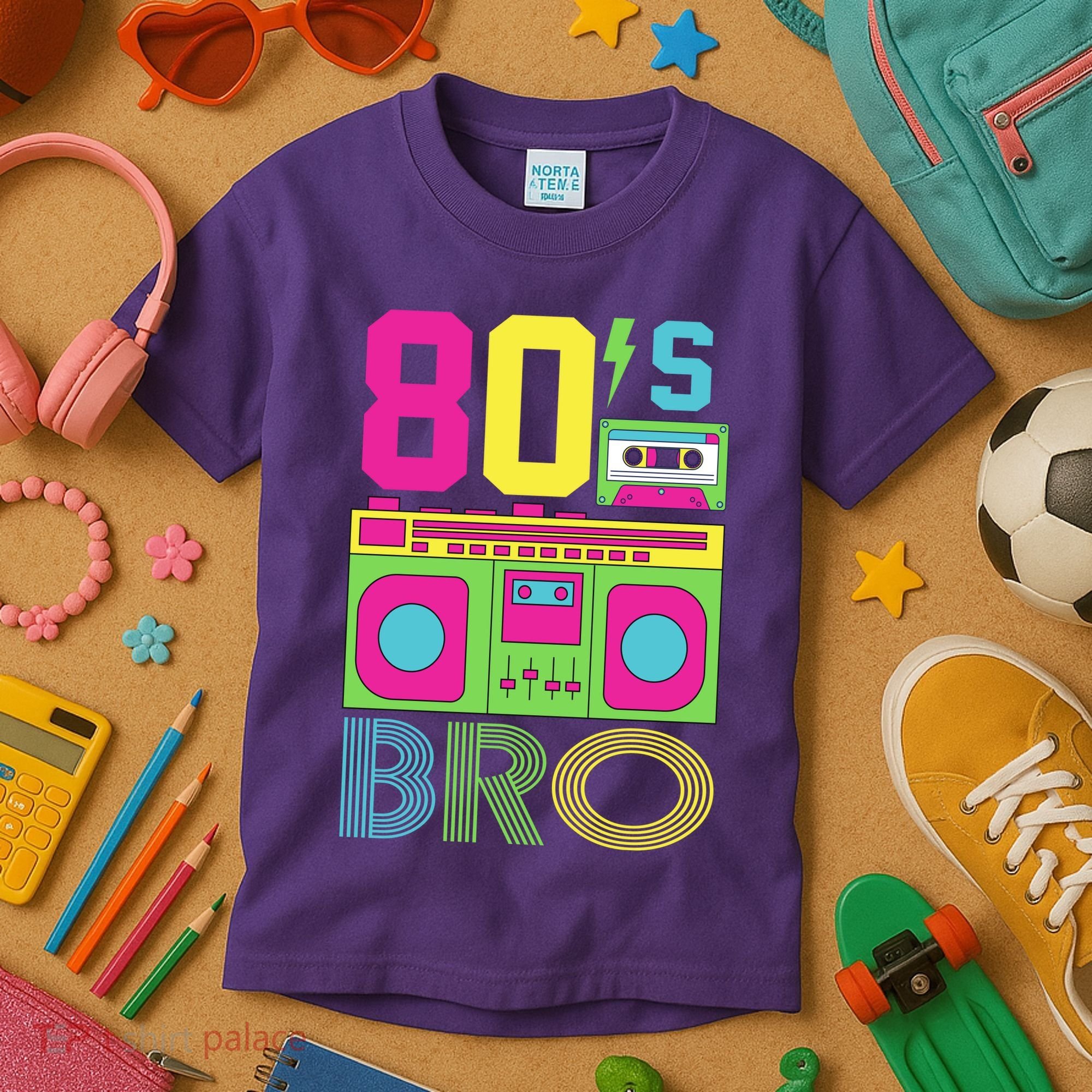 80s Bro Theme Party Retro Music Kids T-Shirt