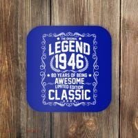 80th Birthday The Original Legend 1946 Awesome Classic  Coaster thumb 0