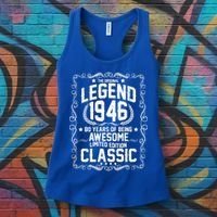 80th Birthday The Original Legend 1946 Awesome Classic  Women's Tank Top thumb 3