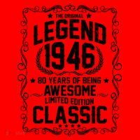 80th Birthday The Original Legend 1946 Awesome Classic  Santa Hat thumb 1