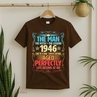 80th Birthday The Man The Myth The Legend 1946 One Of A Kind Limited Edition T-Shirt thumb 2