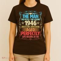 80th Birthday The Man The Myth The Legend 1946 One Of A Kind Limited Edition T-Shirt thumb 4