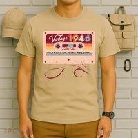 80th Birthday Vintage 1946 Limited Edition Cassette Tape T-Shirt thumb 6