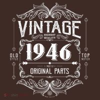 80th Birthday Vintage 1946 Old Style Top Notch Mostly Original Parts Whiskey Label T-Shirt thumb 7