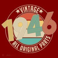 80th Birthday Vintage 1946 All Original Parts Emblem T-Shirt thumb 7