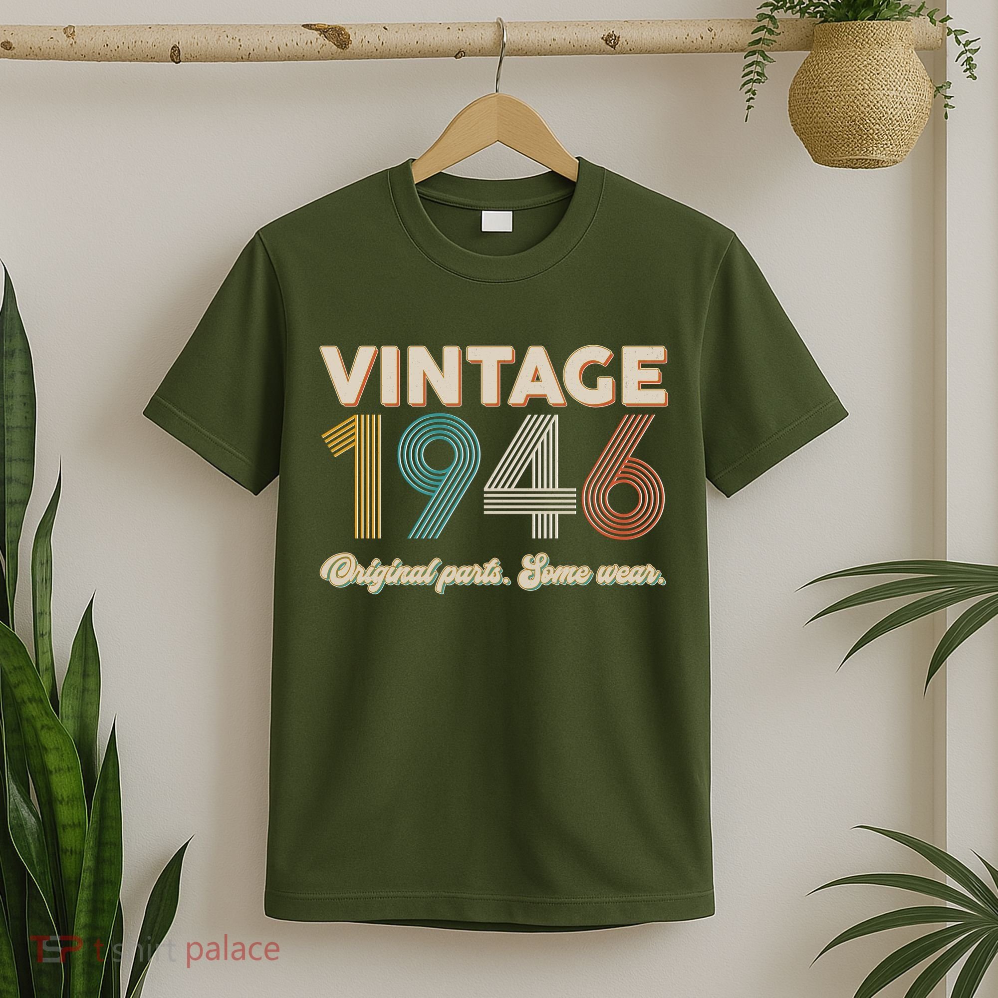 80th Birthday Vintage 1946 Original Parts Some Wear  T-Shirt