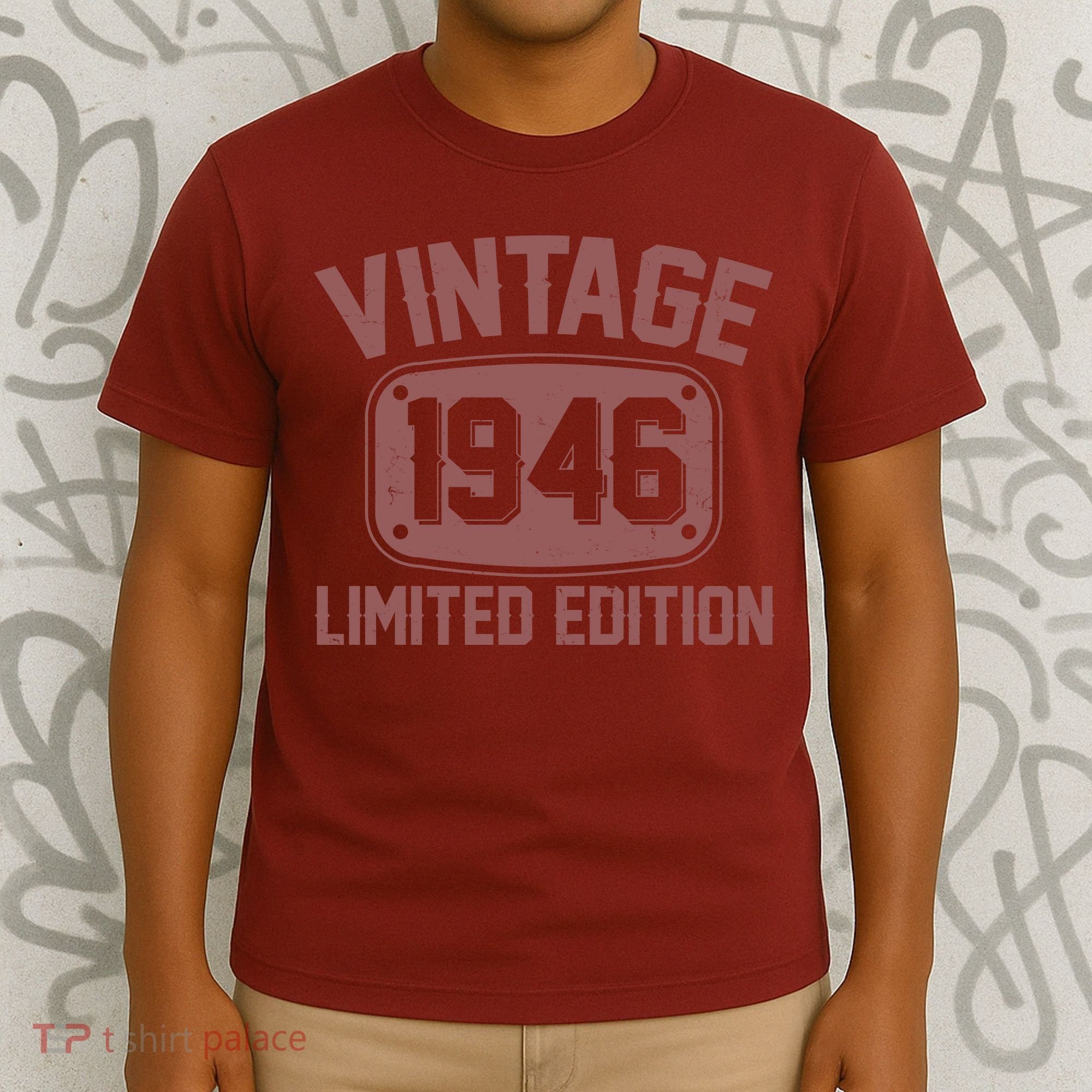 80th Birthday Vintage 1946 Limited Edition Birthday Metal Plate  T-Shirt