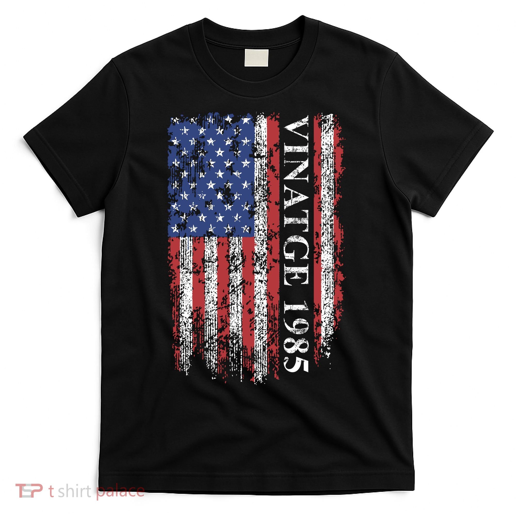 37th Birthday Vintage American Flag 1985 T-Shirt