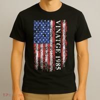 37th Birthday Vintage American Flag 1985 T-Shirt thumb 3