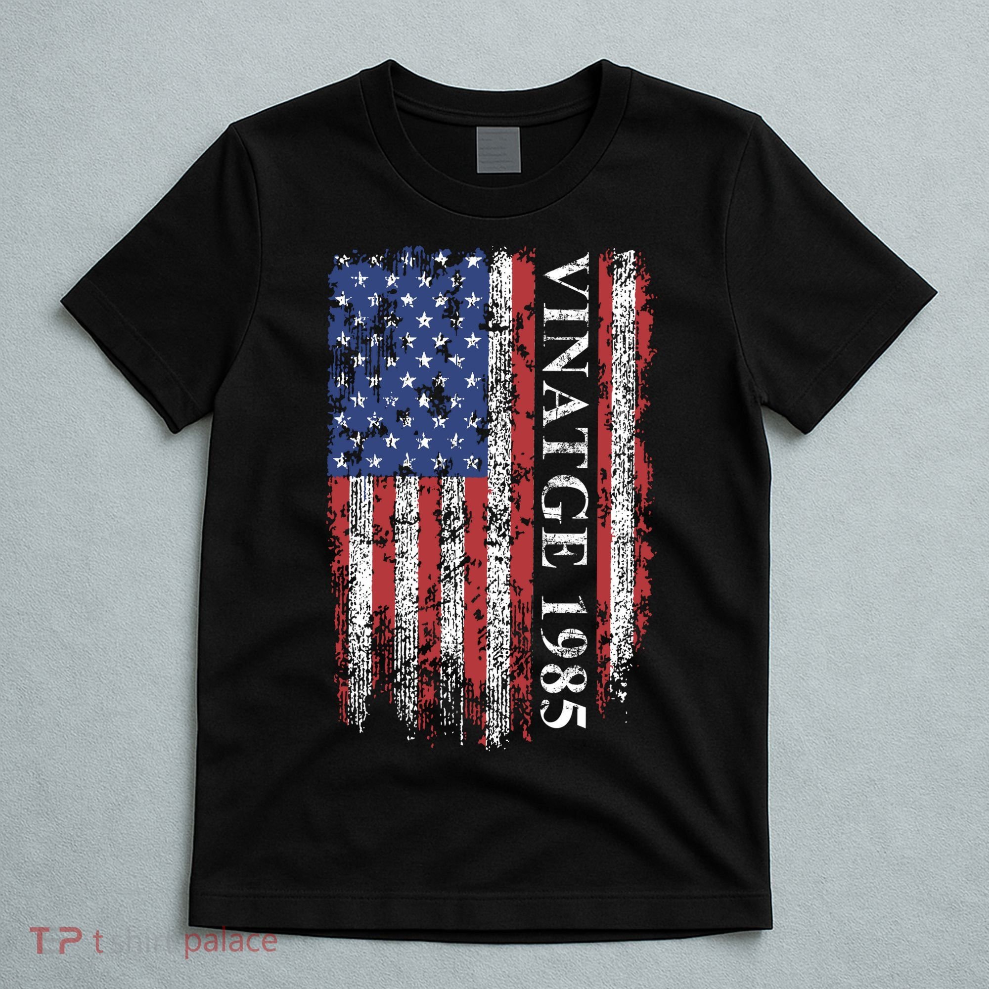 37th Birthday Vintage American Flag 1985 T-Shirt