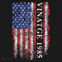 37th Birthday Vintage American Flag 1985 T-Shirt thumb 7