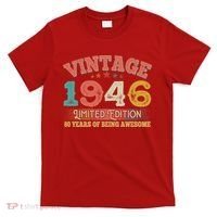 80th Birthday Vintage 1946 Limited Edition 80 Years Of Being Awesome T-Shirt thumb 0