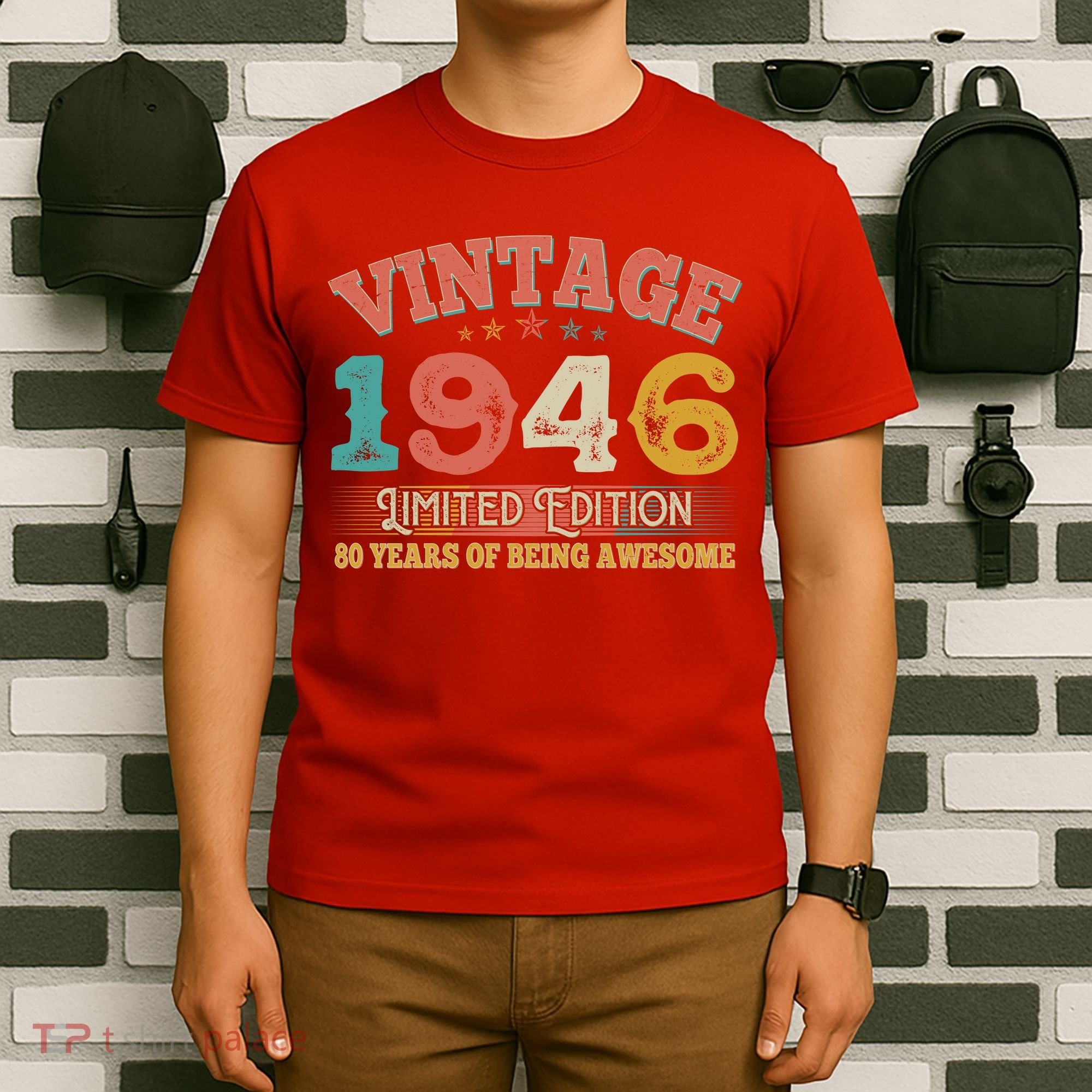80th Birthday Vintage 1946 Limited Edition 80 Years Of Being Awesome T-Shirt