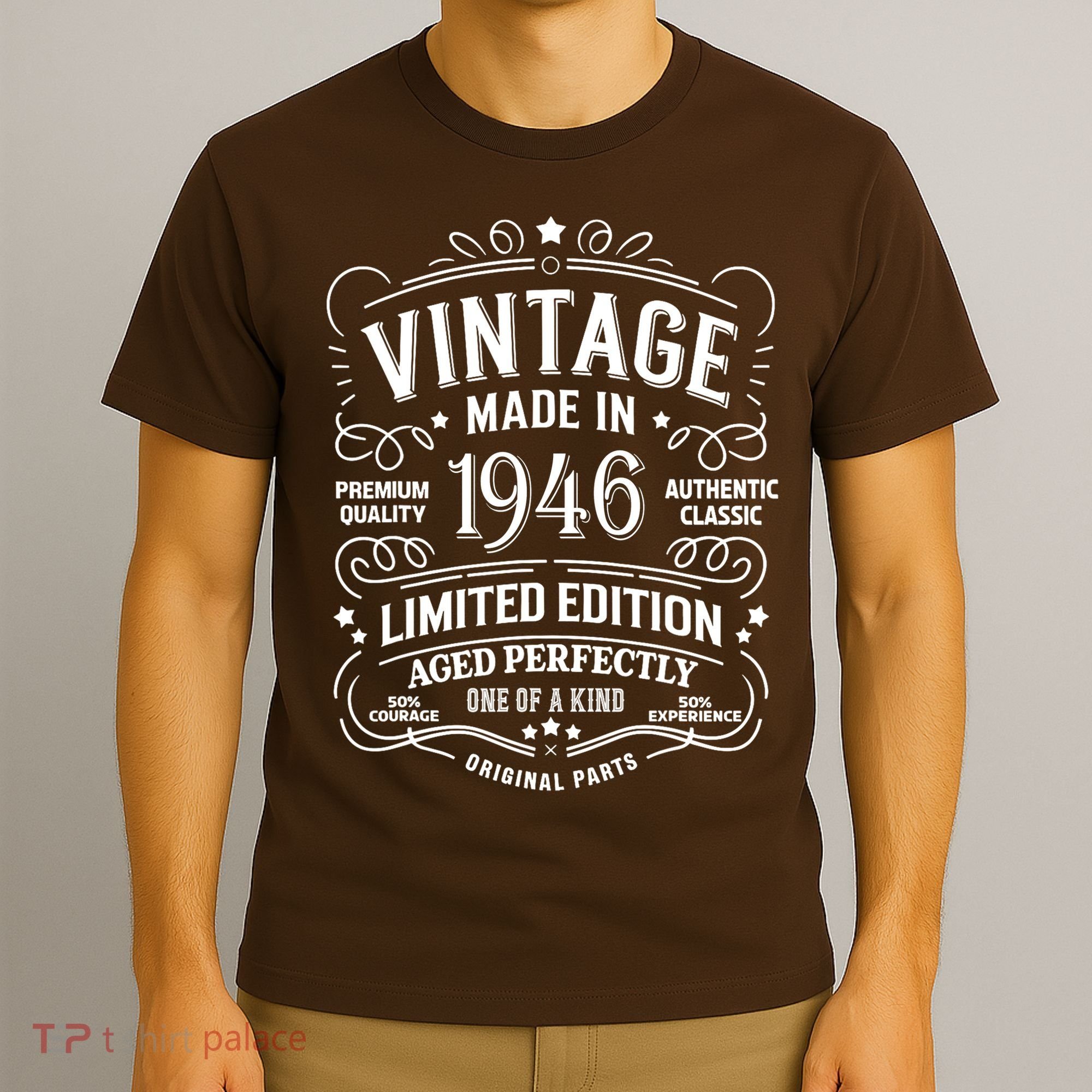 80th Birthday Vintage Made In 1946 Premium Quality Authentic Classic Birthday T-Shirt