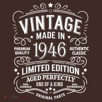 80th Birthday Vintage Made In 1946 Premium Quality Authentic Classic Birthday T-Shirt thumb 7